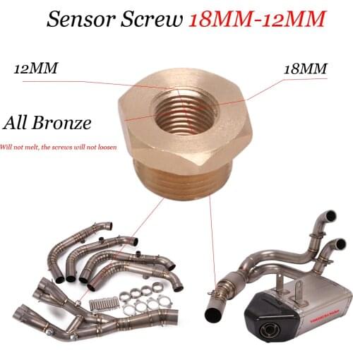 18mm-12mm For ninja650 For BWS s1000rr 2020 Sensor Motorcycle Exhaust Escape oxygen O2 sensor screws exhaust gas all bronze