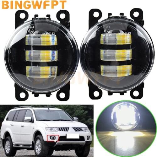 2 X For Mitsubishi Pajero Montero Sport 2008-2014 For Outlander Pajero Colt Front lens Fog lamp H11 12V LED Lamp