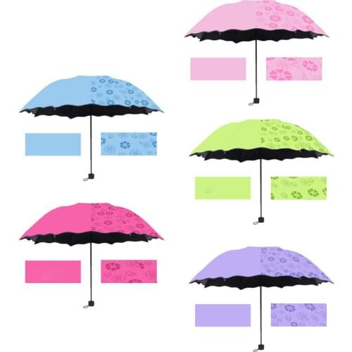 3-Folded 8 Bones Magic Flower Dome Anti-UV Umbrella Umbrella Dustproof Portable Outdoor Waterproof Sunshade Umbrella Sunscreen