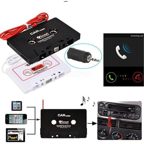 500Pcs/Lot Car Cassette Tape Adapter Cassette Mp3 Player Converter 3.5mm Jack Plug For iPod iPhone AUX Cable CD Player