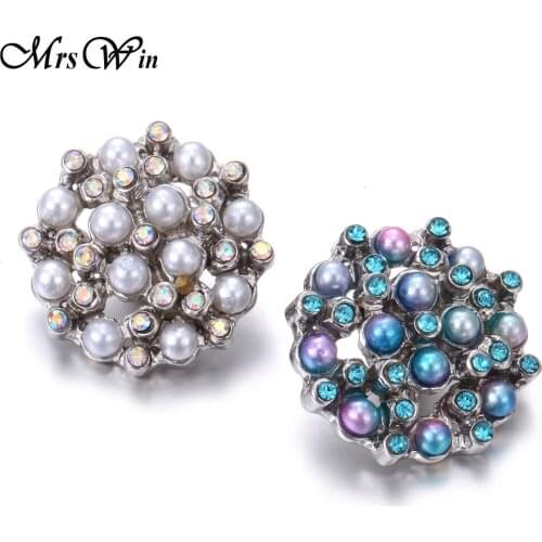 6pcs/lot New Flower Snap Button Jewelry Rhinestone Flower 18mm Snap Buttons Fit Snap Bracelet Necklace Women Charms Jewelry