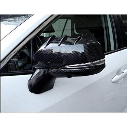 For Toyota RAV4 RAV 4 2019 2020 Accessories Side Door Rear View Mirror Cover Trims Carbon Fibre Rearview Molding