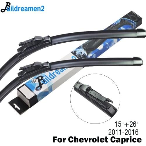 Buildreamen2 2 Pieces Car Styling Wiper Blade Front Windscreen Rubber Wiper For Chevrolet Caprice Fit Pinch Tab Arms 2011-2016