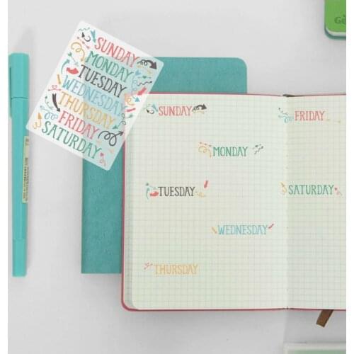 Fromthenon Washi Paper Week Planner Stickers Aesthetic Vintage Weekly Journal Scrapbooking Decorative Stickers Korean Stationery