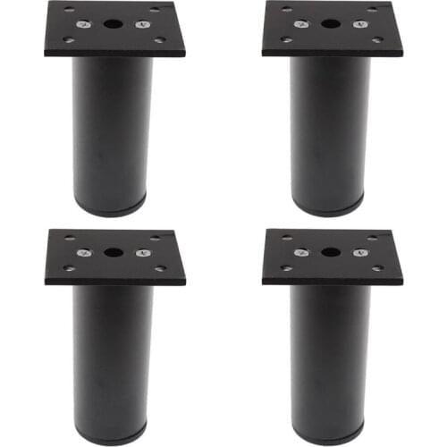 4pcs Black Sofa Legs,TV Cabinet Couch Bed Metal Feet,Aluminium Alloy Furniture Legs,Adjustable Feet with 16 Screws(6/10/15/20cm)