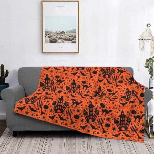 Halloween House Pattern Carpet Living Room Flocking Textile A Hot Bed Blanket Bed Covers Luxury Blanket Blanket Flannel Blanket