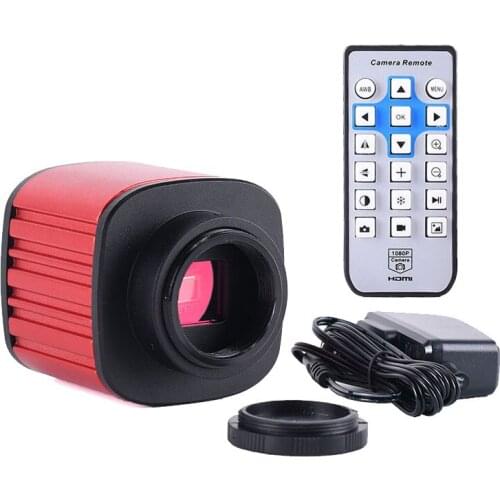 16MP HDMI Industrial Digital Camera USB Microscope Electronic Eyepiece Build in Cross Line TF Card