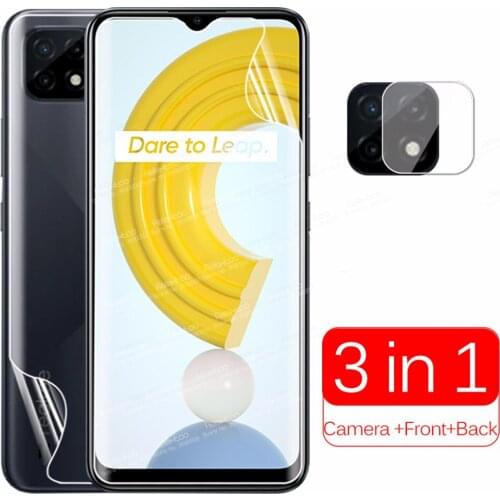 Camera Back Front Hydrogel Film For Oppo Realme C21 RealmeC21 Realmi Realmy C 21 Full Curved Screen Protector Not Tempered Glass