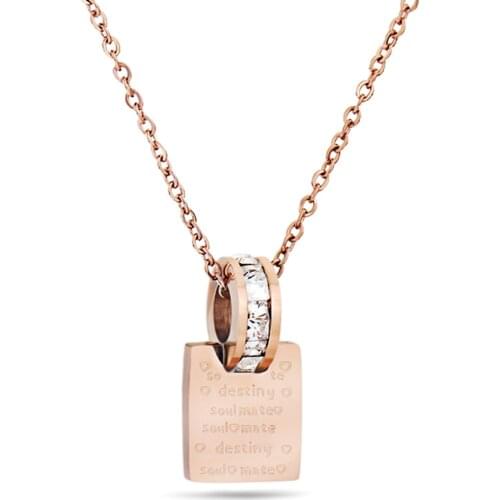 Love Pendants Necklaces For Woman Stainless Steel Letter Necklace AAA Zircon Necklace Jewelry