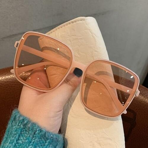 Square Clear Sunglasses Women Transparent Fashion Plastic Pink Retro Sun Glasses For Female Summer Shades Glasses UV400 Oculos