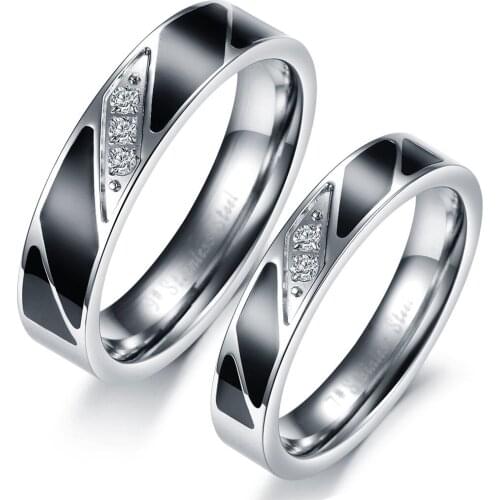 2014 New Men Jewelry Titanium Steel Rings Lovers Ring for Men Wedding Rings Black Fashion Rings Size 5-10 Wholesale GJ322