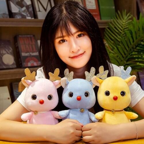 New 21cm Cute Forest Animal Plush Deer Toys Stuffed Elk Kawaii Baby Kids Doll Christmas Gift for Children Party Toys Home Decor