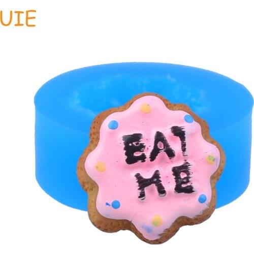 QYL064U 19mm EAT ME Cookie Flexible Silicone Push Mold - for Cake Decoration, Fondant Craft, DIY Biscuit Baking, Candy, Resin