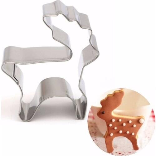 Christmas Elk Deer Cookie Cutter Stainless Steel Baking Mold Cake Fondant Chocolate Pastry Biscuit Decorating Tools