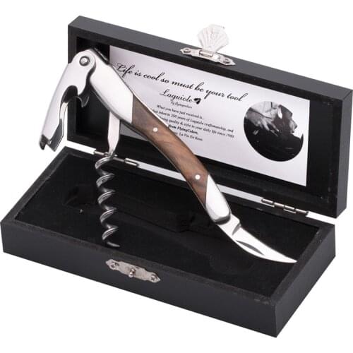 Laguiole Wine Corkscrew Can Opener Beer Cap Jar Bottle Openers Olive Wood Handle Multifunctional Wine Accessories Household