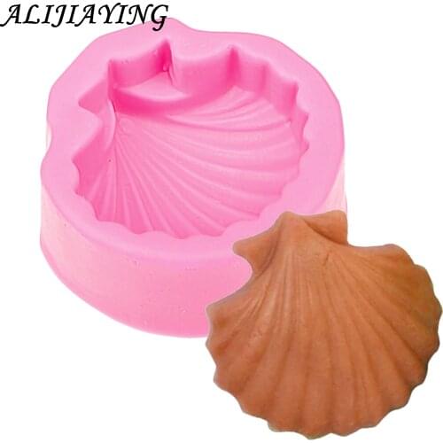 1Pcs 3D Big Shell Conch Sea Silicone Mold Fondant Cake Decorating Tools Soap Mold Cake Chocolate polymer clay molds D0497