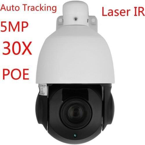 5MP DC48V POE Power Wire Human Tracking IP 30X Speed Dome TuYa APP Laser Led 150M IR Night Vision Auto Tracking IP Camera