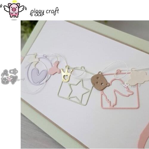 Piggy Craft metal cutting dies cut die mold Crown cloud bear clothes chain Scrapbook paper craft knife mould blade punch stencil