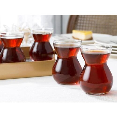 Turkish tea cup set black tea 6 pcs 140ml best cup coffee English Tredinational tea cups Tea Glass