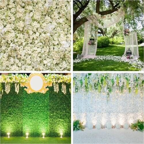 Yeele Wedding Flower Wreath White Curtain Decorate Photophy Backdrops Vinyl Custome Photographic Backgrounds For Photo Studio