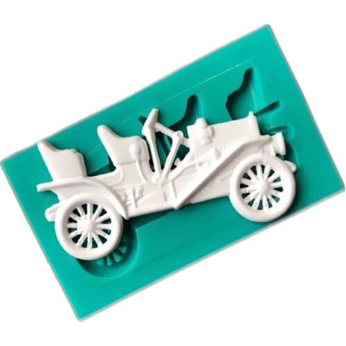 Vintage Car Shape Fondant Cake Silicone Mould Chocolate Biscuits Molds Candy Cooking Pastry Baking Cake Wedding Decorating Tools