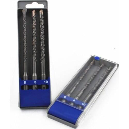 High Quality Round Handle Two Pit Two Slot Electric Hammer Bit SDS Plus 3pc Stone Concrete Wall Impact Drill