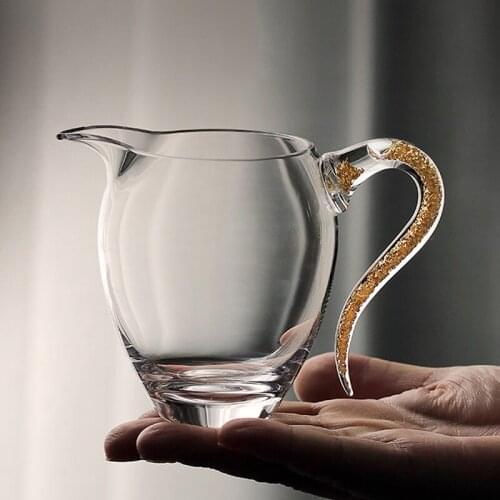 High-grade Fair Cup 260ml/300ml Glass Cups Heat Resistant Handle Mug Chinese Kung Fu Teaware Accessories Coffee Mugs Decor Gift