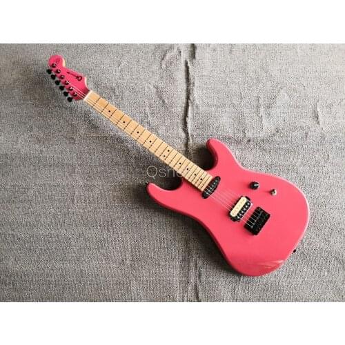 Top Quality QShelly Custom Pink Charvel San Dimas 1V Guitar Birdeye Maple Fingerboard Mahogany Body Black Tuners Electric Guitar