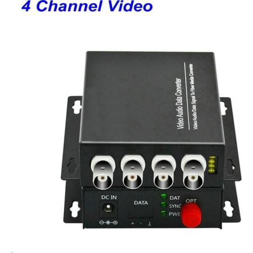 1Pair 4 Channel Digital Video Fiber Optical Media Converters Extender Adapter FC Fiber Optic Up to 20Km for CCTV Security