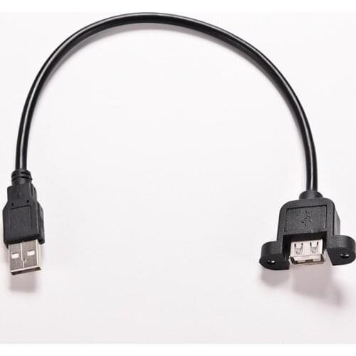 2pcs/lot 30cm PC Computer Case USB Panel Mount Socket Port Extention Cable USB 2.0 Male To Female Extender Cable