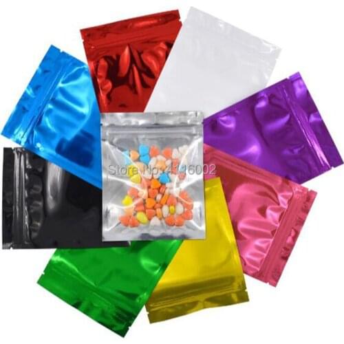 2000Pcs/Lot 10.2*12.7cm Colorful Aluminum Foil Clear Packing Bag Self Seal Food Packaging Bag Resealable