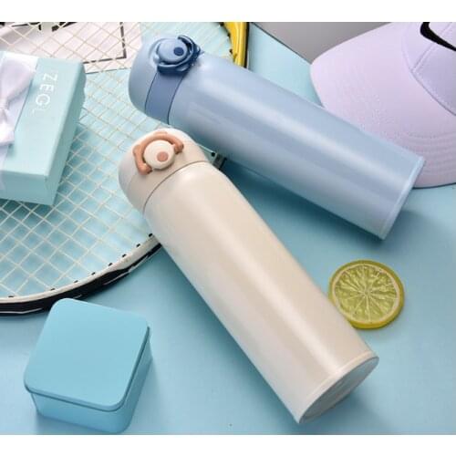 500ml Baby Feeding Cup With Cover Stainless Steel Milk Thermos for Children Insulated hot water Bottle leak-poof thermal Cup