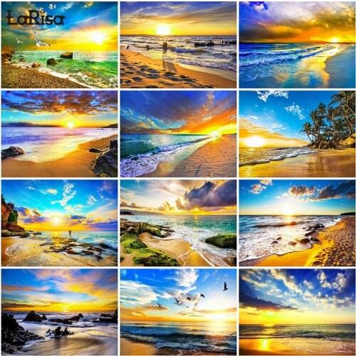 5D DIY Diamond Painting Sea Scenery Cross Stitch Kit Full Drill Embroidery Landscape Mosaic Art Picture of Rhinestone Home Decor