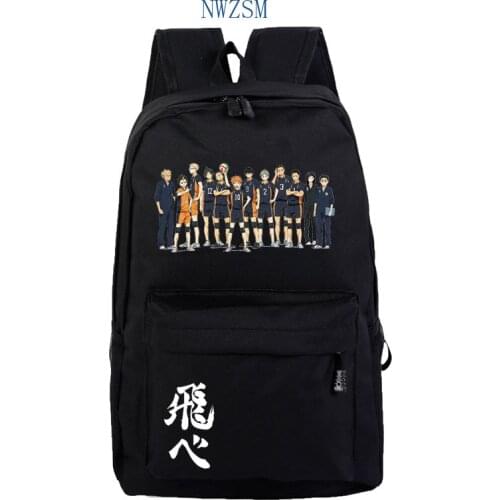 Anime Haikyuu Haikiyu Karasuno Backpack Nylon Student Schoolbag Unisex Travel Bags Fashion Travel Laptop Shoulders Bag