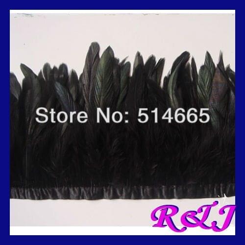 Free Shipping black cock tail feather trim,feather fringe feather trimming for garment accessories, cloth ornaments