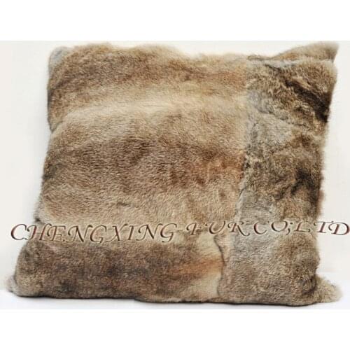 Free Shipping CX-D-06 50x50cm Rabbit Fur Sofa Cushion Cover / Pillow Natural Color Pillow Covers