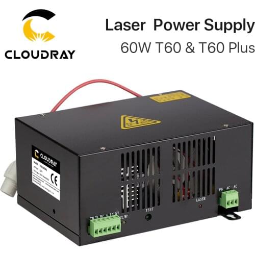 Cloudray 60W CO2 Laser Power Supply for CO2 Laser Engraving Cutting Machine HY-T60 T / W Plus Series with Long Warranty