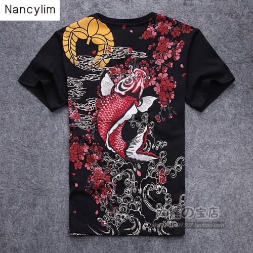 Brand Embroidered Short-sleeved T-shirt Women and Men Bamboo Cotton Personality Printing Summer Large Size Coat T-shirts Tees