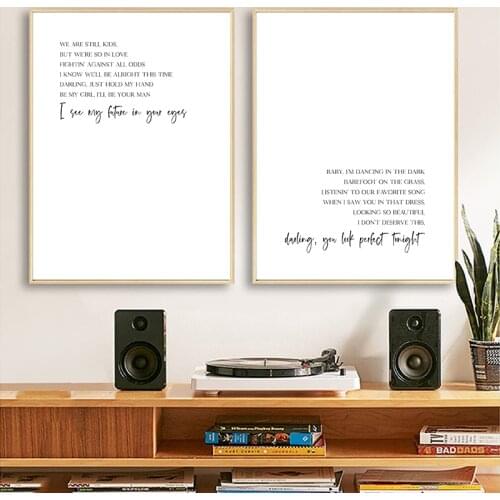 Ed Sheeran Wedding Perfect Song Lyric Typography Poster Minimalist Prints Above the bed Wall Decoration Picture Canvas Painting