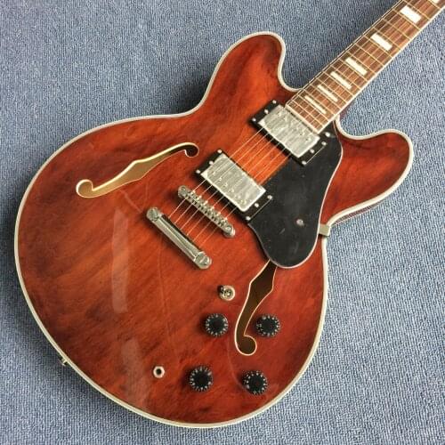Jazz Hollow Body Electric Guitar, Rosewood fingerboard, Double F holes electric guitar, Free shipping