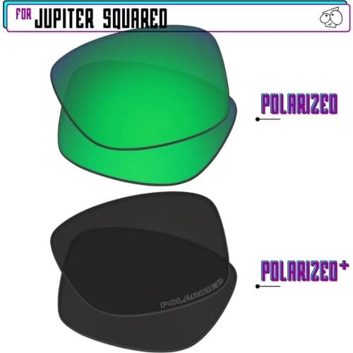EZReplace Polarized Replacement Lenses for - Oakley Jupiter Squared Sunglasses - Black P Plus-Green P