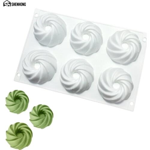 SHENHONG Whirlwind Cake Mold For Baking Dessert Art Mousse Silicone 3D Mould Silikonowe Moule Pastry Chocolate Pan
