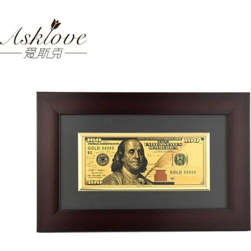 USD Gold Banknote Pictures America Fake Money 100 Dollar Banknotes Painting Fake Currency Souvenir Collection gift Home Decor