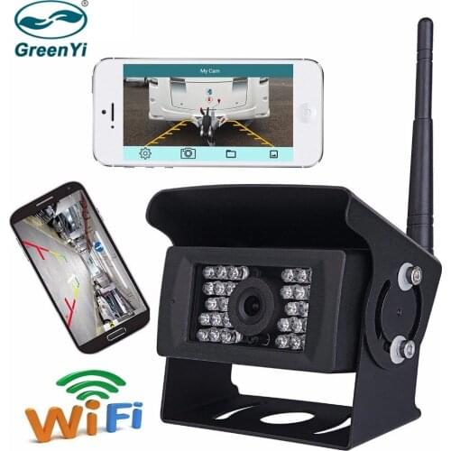 GreenYi Wifi Truck Backup Camera Heavy Duty 28 IR Night Vision Waterproof Vehicle Rear View Camera 12 V 24 V Backup Camera
