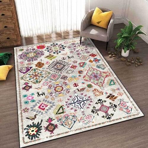 Indian Totem Carpet Ethnic Pattern Living Room Carpet 120x160cm Bedroom Bedside Carpet Floor Mat Rug for Living Room Tatami Rugs