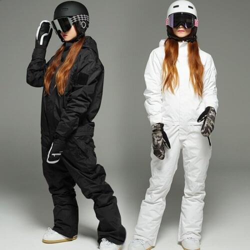 Adult One-piece Ski Suit White Mens And Womens Single Double Plate Deconstructable Anorak Pant Suit Waterproof Breathable Snow