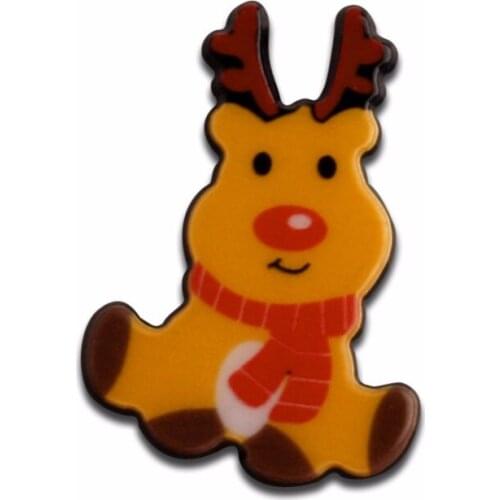 LF 20Pcs Acrylic Christmas Wapiti Decoration Craft Flatback Cabochon Embellishments For Scrapbooking Kawaii Cute Diy Accessories