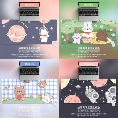 Cute Mouse Pad Large for Office 90x40cm Desk Mat Deskpad Kawaii Cup Mat Laptop Desk Pad Deskpad for Writing Gaming Gamer