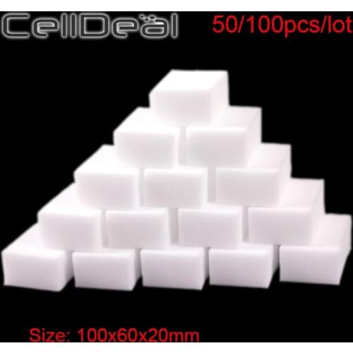 50/100pcs Melamine Magic Sponge Eraser Kitchen Home Multi-functional Cleaning Sponge for Dish Car Shoes Office Bathroom Tools