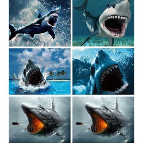 DIY 5D DIY Diamond Painting shark animal Cross stitch Kit Drill Diamond Embroidery Mosaic Art